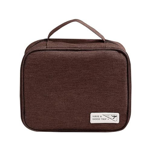 Kosmetiktaschen für Frauen, elegante Make-up-Tasche, Reise-Toilettenartikel, Organizer, Aufbewahrung, Hangbag, Tragetasche, Kulturbeutel, braun von Maouira