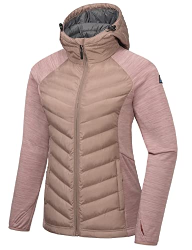 Mapamyumco Damen Warme Wanderjacke Warme Hybridjacke Leichte Atmungsaktive Wärme Braun M von Mapamyumco