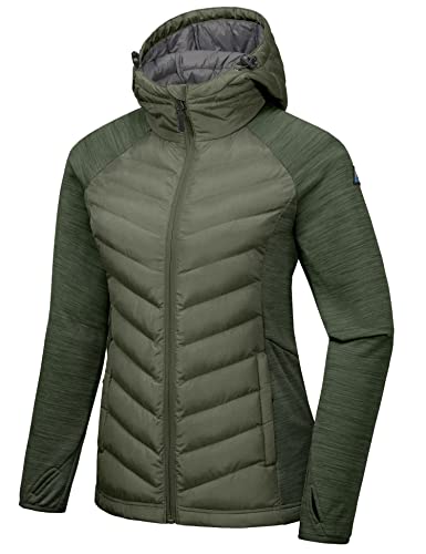 Mapamyumco Damen Warme Wanderjacke Warme Hybridjacke Leichte Atmungsaktive Wärme Grün S von Mapamyumco