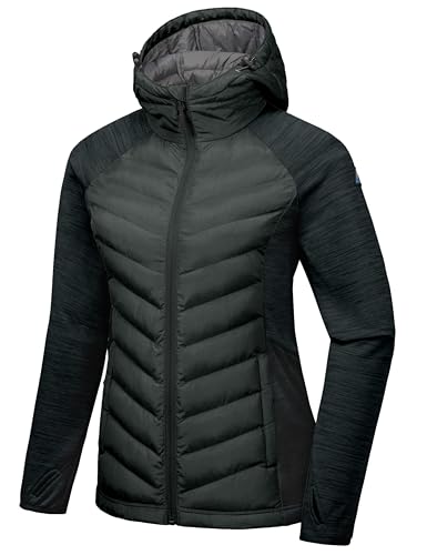 Mapamyumco Damen Warme Wanderjacke Warme Hybridjacke Leichte Atmungsaktive Wärme Schwarz M von Mapamyumco