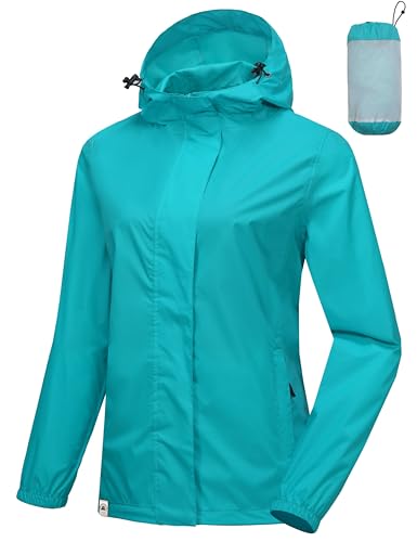 Mapamyumco Leichte verstaubare wasserdichte Regenjacke für Damen mit Kapuze Marineblau XS von Mapamyumco