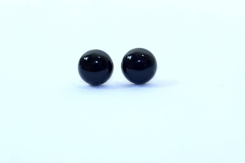 10mm Schwarzer Onyx Ohrstecker Cabochon Mapenzigems 10mm Schwarzer Onyx Ohrstecker Cabochon Mapenzigems von MapenziGems