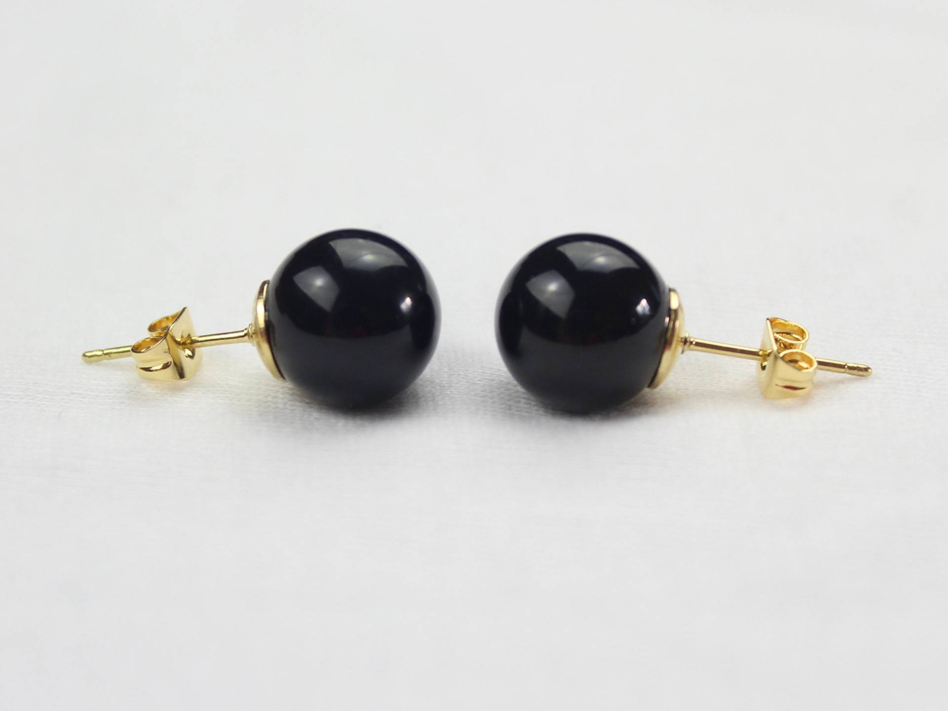 10mm Schwarzer Onyx Ohrstecker Runde Kugel Mapenzigems 10mm Schwarzer Onyx Ohrstecker Runde Kugel Mapenzigems von MapenziGems