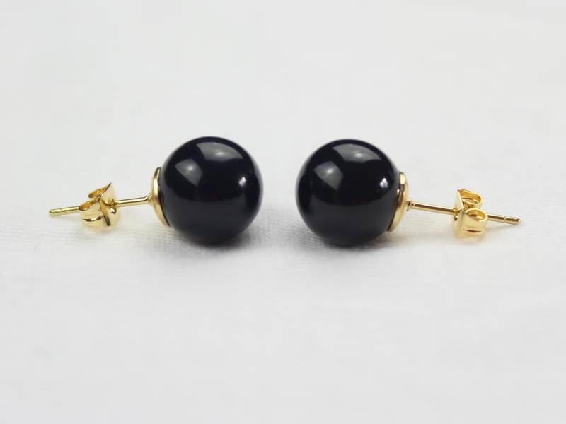 10mm Schwarzer Onyx Ohrstecker Runde Kugel Mapenzigems 10mm Schwarzer Onyx Ohrstecker Runde Kugel Mapenzigems von MapenziGems