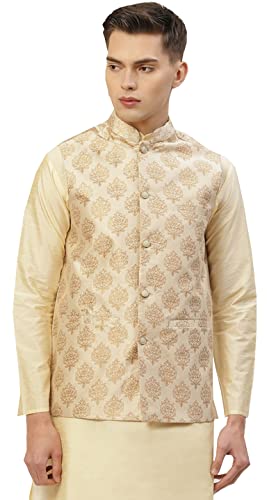 Maple Clothing Herren Indianer Weste Traditionelle Nehru Jacke Brokat Modi Weste, Cream, Small Maple Clothing Herren Indianer Weste Traditionelle Nehru Jacke Brokat Modi Weste, Cream, Small von MapleClothing