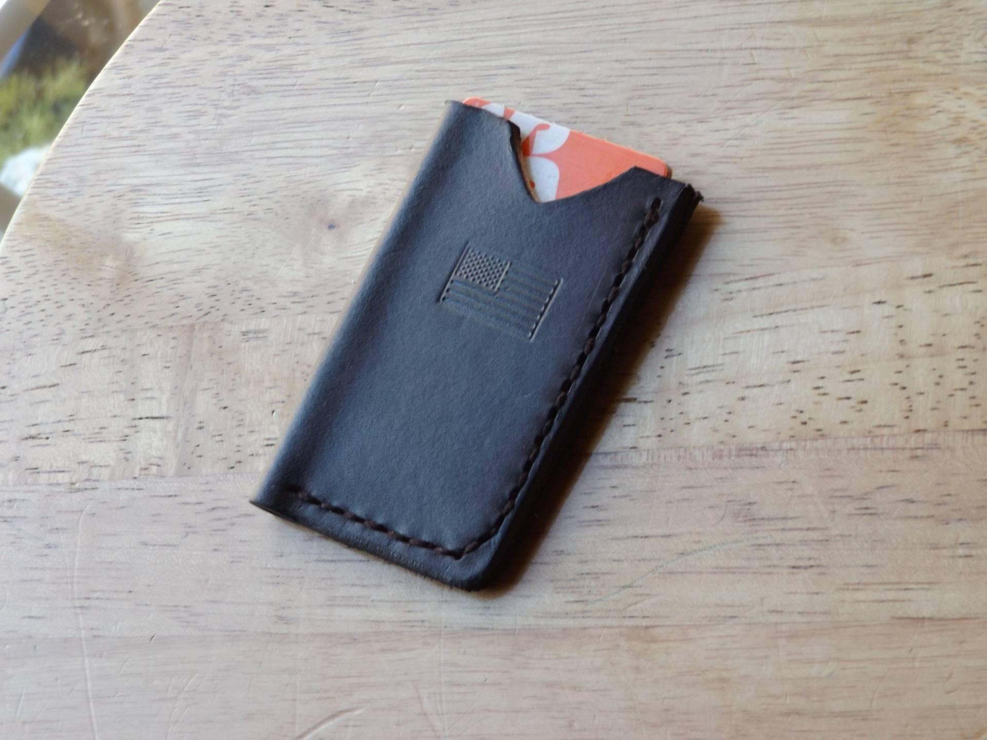 Leder-Karte Brieftasche Hand Gemacht Super Slim Zurück Saver Anpassung Halten Drei Karten Mossberg Leder-Karte Brieftasche Hand Gemacht Super Slim Zurück Saver Anpassung Halten Drei Karten Mossberg von MapleCreekGenerStore