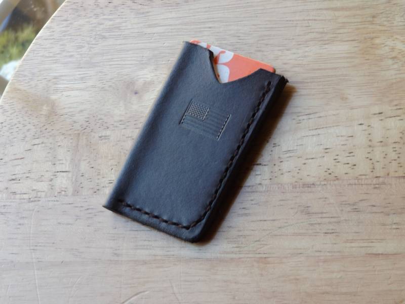 Leder-Karte Brieftasche Hand Gemacht Super Slim Zurück Saver Anpassung Halten Drei Karten Mossberg Leder-Karte Brieftasche Hand Gemacht Super Slim Zurück Saver Anpassung Halten Drei Karten Mossberg von MapleCreekGenerStore