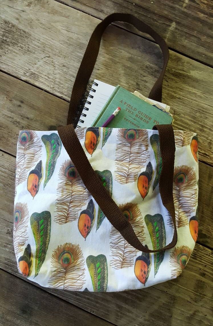 Pfauenfeder Markttasche, Vogelfeder Tasche, Boho Einkaufstasche Pfauenfeder Markttasche, Vogelfeder Tasche, Boho Einkaufstasche von MapleMoonDesign