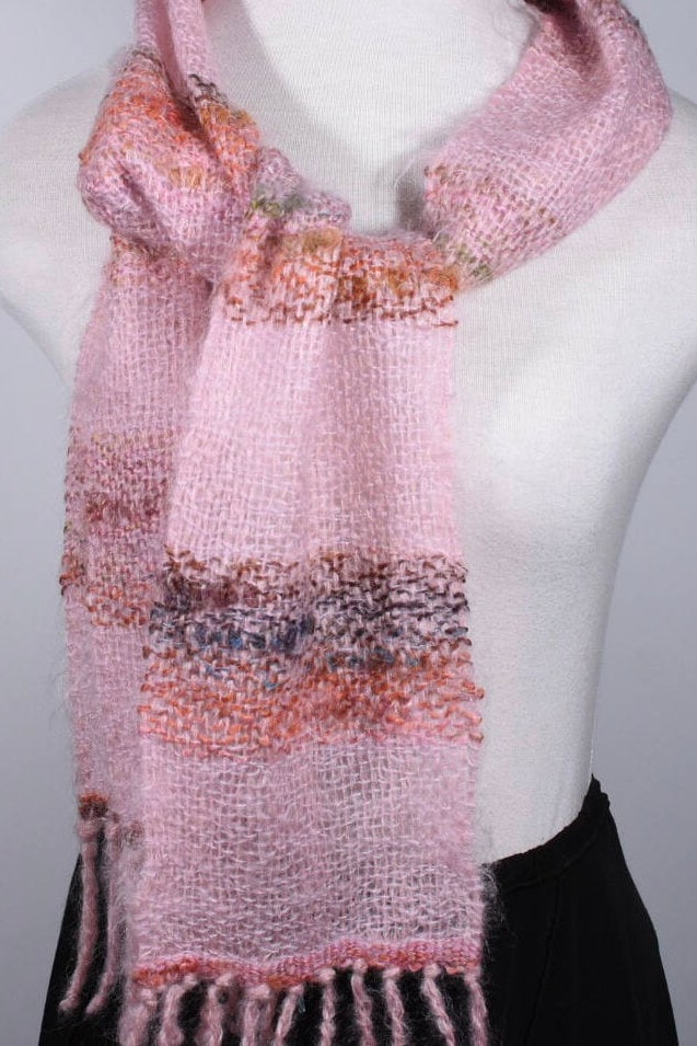 Handgewebte Mohair Schal Rosa Rost Orange Kastanienbraun Handgewebte Mohair Schal Rosa Rost Orange Kastanienbraun von MaplewoodFiberarts