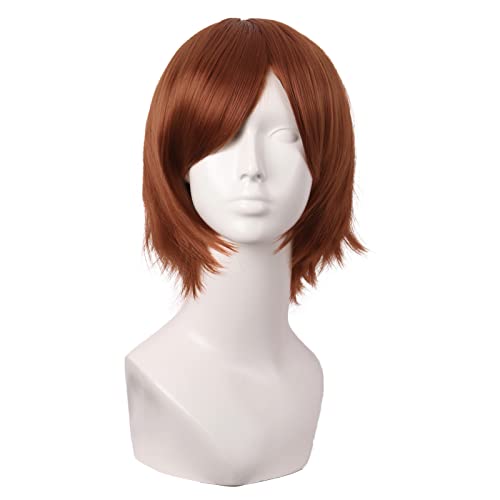 MapofBeauty 12 Zoll/30 cm Side Pony Kurze Gerade Faser Cosplay Perücke (Ginger Orange) von MapofBeauty