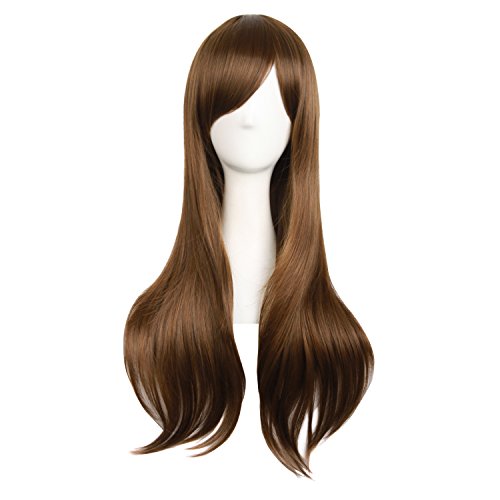 MapofBeauty 28"/70cm Lange Pony Haare Animation Kostüm Perücke Seite (Braun) von MapofBeauty