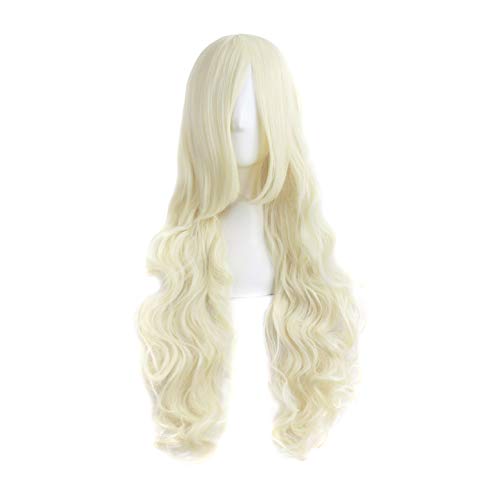 MapofBeauty 32 Zoll/80cm Langes Haar Lockige Gewellte Perücke Cosplay Kostüm Perücke (Hell Gold) von MapofBeauty