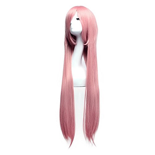 MapofBeauty 40" Anime Kostüm lange gerade Cosplay Perücke Partei Perücke (rosa) von MapofBeauty