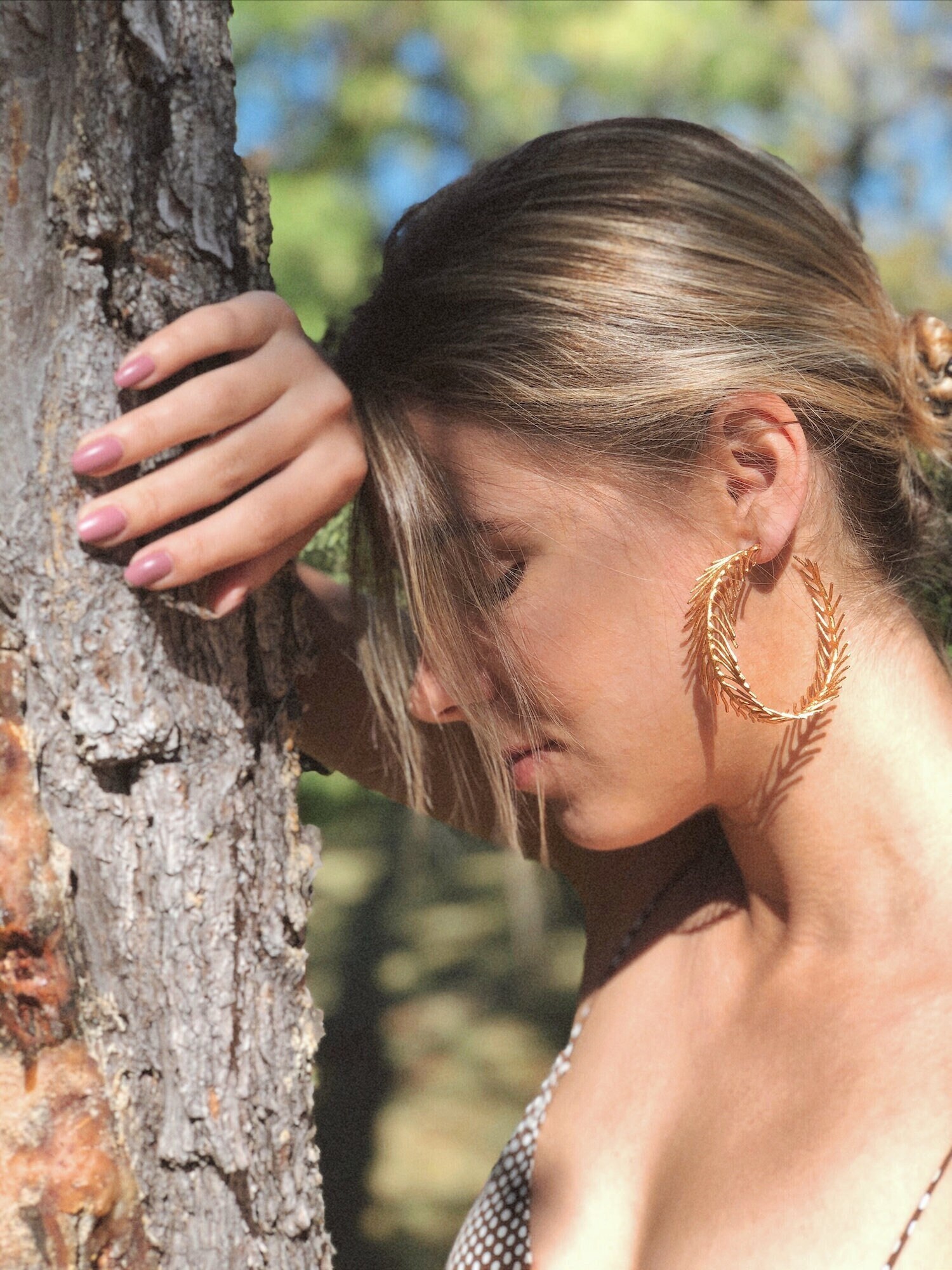 Gold Palmen Blatt Creolen Statement Schmuck Gold Palmen Blatt Creolen Statement Schmuck von Maquia