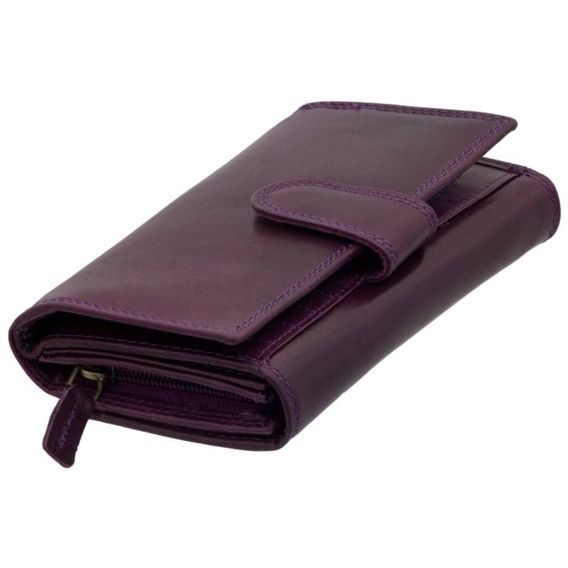Brieftasche O Reisetasche Geldbörse Mit Rfid Schutz Aus Echt Leder Besonderes Viele Kreditkartenfächer Für Damen in Lila Farbe von MarBelloShop