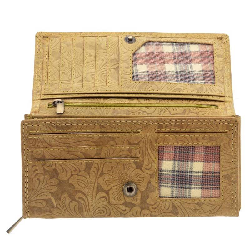 Geldbörsen Oder Geldbeutel Aus Echt Büffelleder Kompakt Mit Besonderes Vielen Kreditkartenfächer in Hellgrün Farbe von MarBelloShop