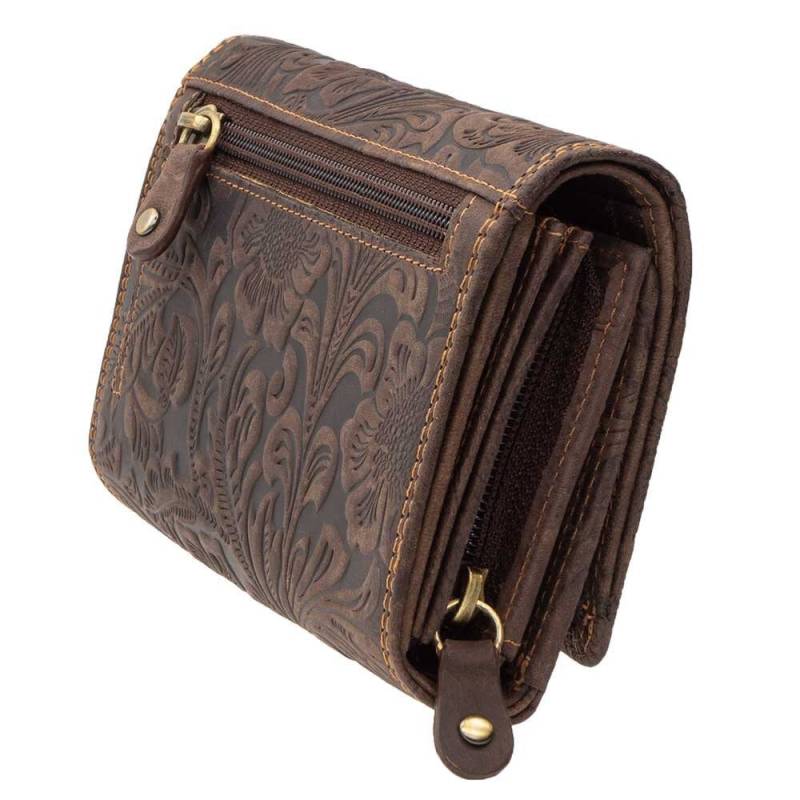 Geldbörsen Oder Geldbeutel Aus Echt Büffelleder Kompakt Mit Besonderes Vielen Kreditkartenfächer. Dunkelbraun von MarBelloShop