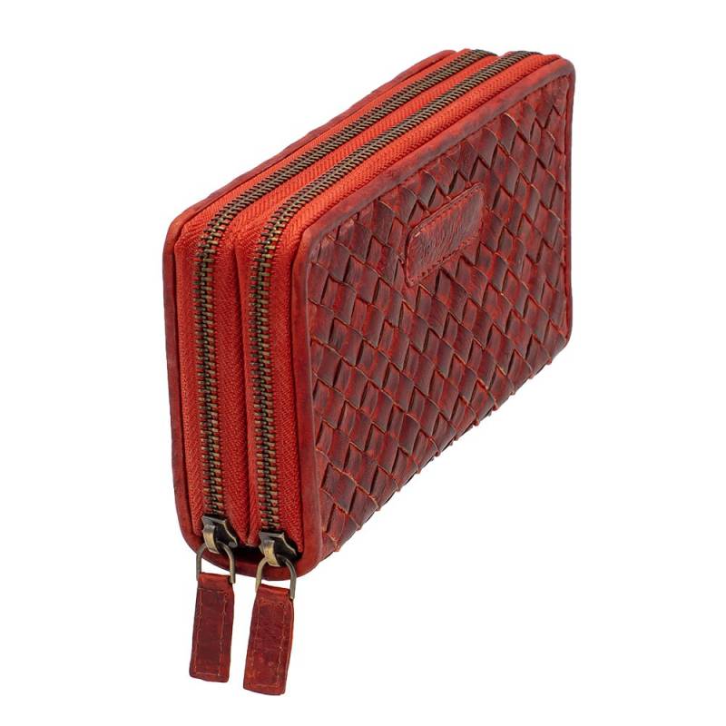 Hochwertiges Echtleder-Reiseportemonnaie Mit Rfid-Schutz Und Vielen Fächern Für Karten Dokumente. Farbe Terrakotta von MarBelloShop