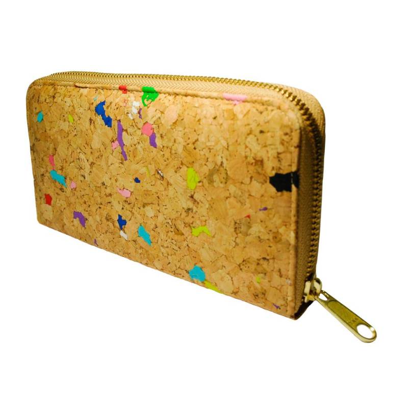Marbello Vegan Zip Geldbeutel Geldbörse Reisebrieftasche Aus Kork Mit Vielen Kreditkartenfächer Für Damen Und Girls von MarBelloShop
