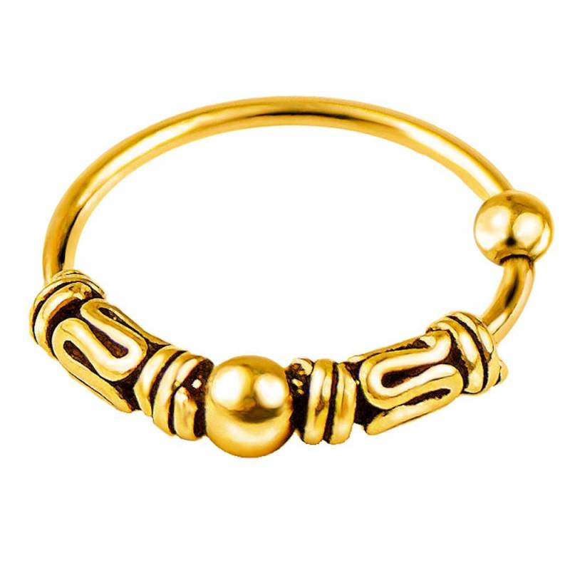 Piercing Ring 925 Sterling Silber 18K Vergoldet Gelbgold Dünn Hoop Ohrpiercing Und Nasenpiercing | Ball Closure Für Frauen, Männer Lgbt von MarBelloShop