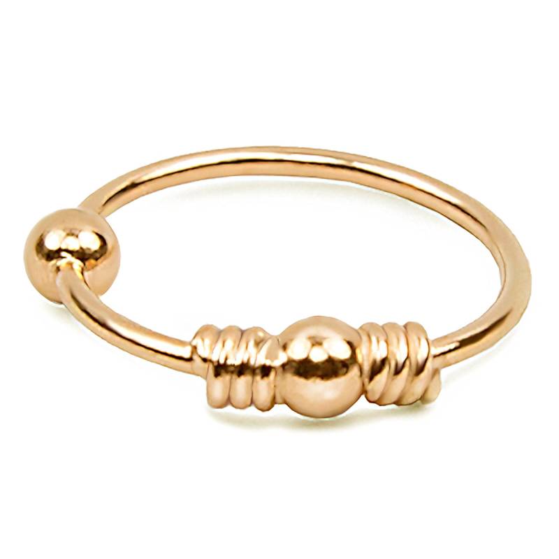 Piercing Ring Dünn Hoop Ohrpiercing Und Nasenpiercing 925 Sterling Silber Gebrannt Mit 18 Karat Gelbgold Ball Closure Für Frauen, Männer von MarBelloShop