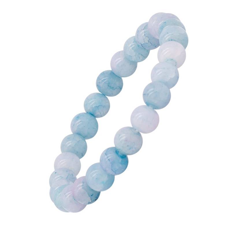 Unisex Yoga-Stein Armband Aus Hellblauer Achatstein Edelstein Stretch Und Elastisch-Einstellbar von MarBelloShop