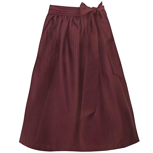 MarJo Dirndlschürze Davina aus Jacquard | Schlichte Schürze für Dirndl | 65cm Länge weinrot XL von MarJo Glorious Collection