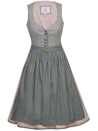 MarJo Glorious Collection Marjo Dirndl Romy 65cm Länge grün | Leinen-Optik schlicht elegant | Damen Gr 42 von MarJo Glorious Collection