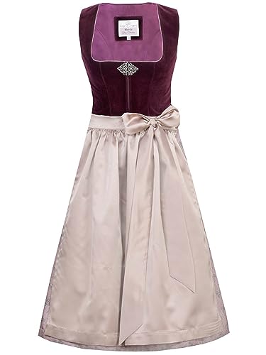 Marjo Dirndl Sabine Samt | Samtdirndl 68cm Rocklänge midi | Mididirndl Damen rosegarden Gr 38 von MarJo Glorious Collection