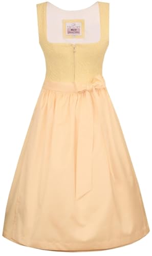 Marjo Dirndl Zenting 70m Länge | Mididirndl Tweed Strukturstoff | Damen (DE/NL/SE/PL, Numerisch, 40, Regular, Regular, Zitrone) von MarJo Glorious Collection