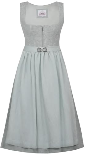 Marjo Samt-Dirndl Dirndl Rettenbach Salbei | Mididirndl Jacquard Webstoff 70cm | Damen (DE/NL/SE/PL, Numerisch, 36, Regular, Regular, Salbei) von MarJo Glorious Collection
