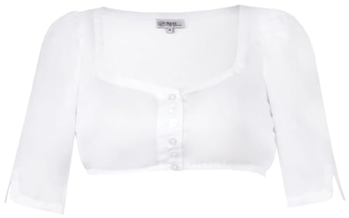 MarJo Graceful Dirndlbluse Mertingen Halbarm Ecru | Klassische Dirndl-Bluse mit Knöpfen | Damen (DE/NL/SE/PL, Numerisch, 40, Regular, Regular, Ecru) von MarJo Graceful