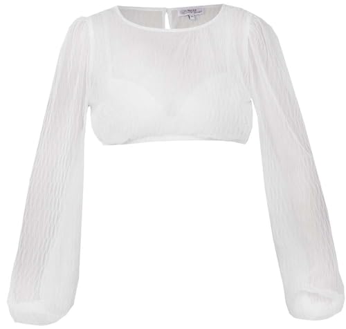 Marjo Dirndlbluse Böhen | Langarm hochgeschlossen | Damen Dirndl-Bluse aus Spitze (DE/NL/SE/PL, Numerisch, 32, Regular, Regular, weiß) von MarJo Graceful
