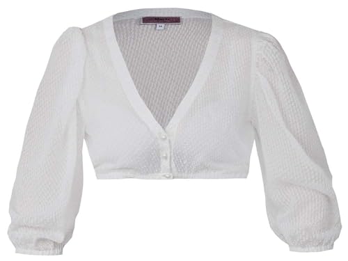 Marjo Dirndlbluse Erlabrunn 3/4-Arm | Bluse mit V-Ausschnitt Damen | (DE/NL/SE/PL, Numerisch, 42, Regular, Regular, Ecru) von MarJo Graceful