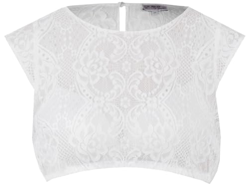 Marjo Dirndlbluse Reckendorf | hochgeschlossene Bluse aus Spitze | Damen (DE/NL/SE/PL, Numerisch, 34, Regular, Regular, weiß) von MarJo Graceful