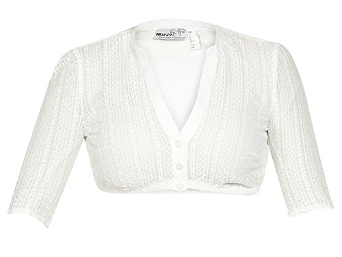 MarJo Dirndlbluse Emma Linda Creme V-Ausschnitt (Creme, 46) von MarJo