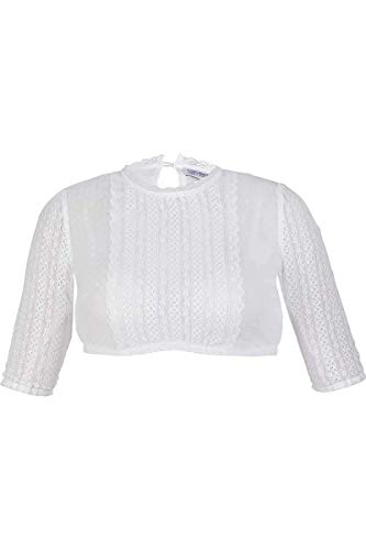 MarJo Damen Spitzen-Dirndlbluse transparent weiß, Offwhite, 32 von MarJo