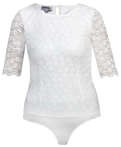 MarJo - Damen Trachten Body Bluse, GL-6-Gesine-Jennifer Body (993300-020037), Größe:32, Farbe:Off White (3497) von MarJo