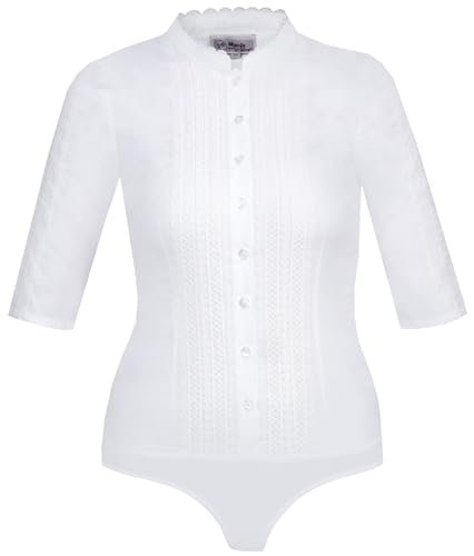 MarJo - Damen Trachten Body Bluse, GR-7-Ines Felicitas Body (999200-020037), Größe:44, Farbe:weiß (0100) von MarJo