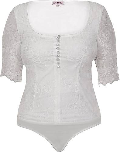 MarJo - Damen Trachten Bodybluse, GY-1-Livia-Candia Body (984200-020037), Größe:36, Farbe:Off White (3497) von MarJo