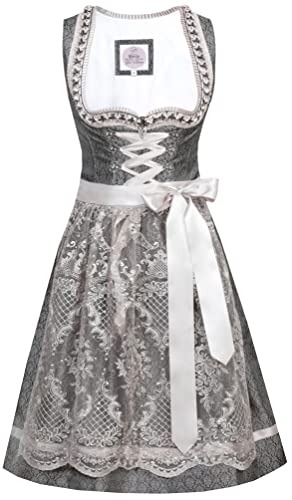 MarJo - Damen Trachten Dirndl, GL-6-Benita (594158-020039), Größe:34, Farbe:anthrazit/Taupe (0727) von MarJo