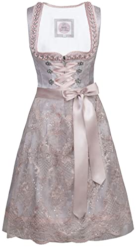 MarJo - Damen Trachten Dirndl, GL-6-Benita (594158-020039), Größe:36, Farbe:Silber/Rose (9218) von MarJo