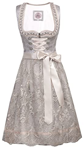 MarJo - Damen Trachten Dirndl, GL-6-Benita (594158-020039), Größe:38, Farbe:eisblau/Taupe (4784) von MarJo