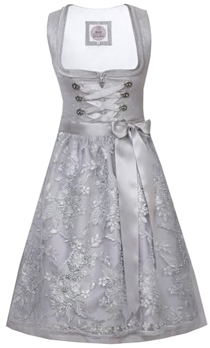 MarJo - Damen Trachten Dirndl (58 cm), GL-8-Wendi (693558-020057), Größe:44, Farbe:Silber (0250) von MarJo