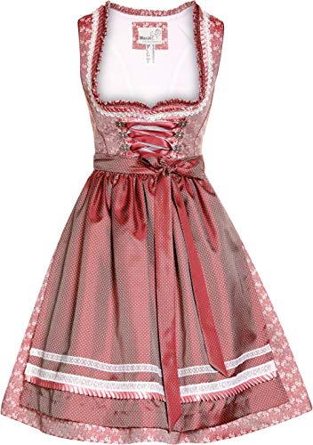 MarJo Dirndl Danila 58er Länge Beere Blumenmuster verspielt floral Kirschblüten (Beere 58er Länge, 34) von MarJo