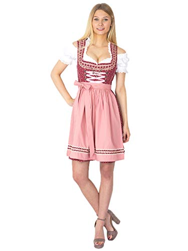 MarJo Dirndl Fedora blutrot 55er Länge mit Charivari (blutrot, 40) von MarJo