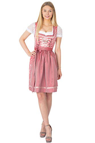 MarJo Dirndl Grada 58er Länge blutrot Silver Blumenmuster (blutrot 58er Länge, 34) von MarJo