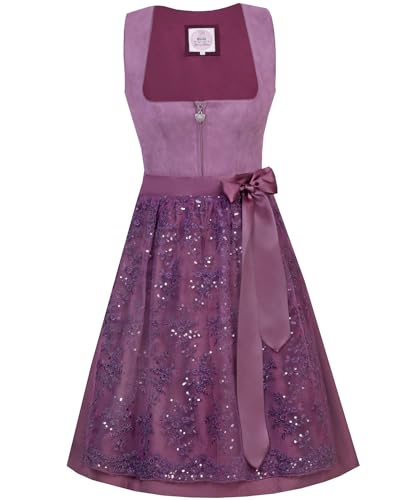 MarJo Dirndl Isa mit Spitzenschürze 698265 | Pflaume 65cm 40 von MarJo