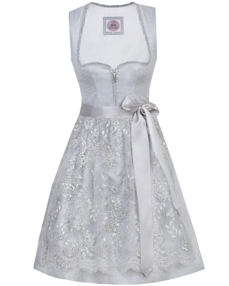 MarJo Dirndl 'Lynn' mit Spitzenschürze 698765, Silbergrau 65cm von MarJo