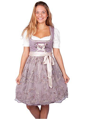 MarJo Dirndl Marielle 58er Länge braun Rose (42, braun Rose) von MarJo